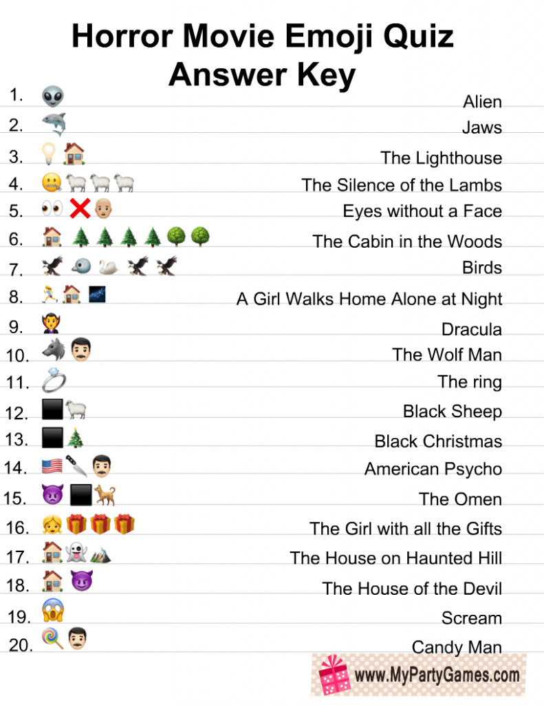 Printable Halloween Emoji Game