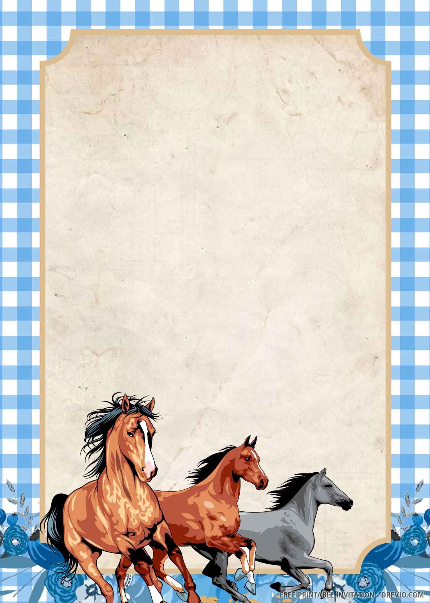 Printable Birthday Cards Horses