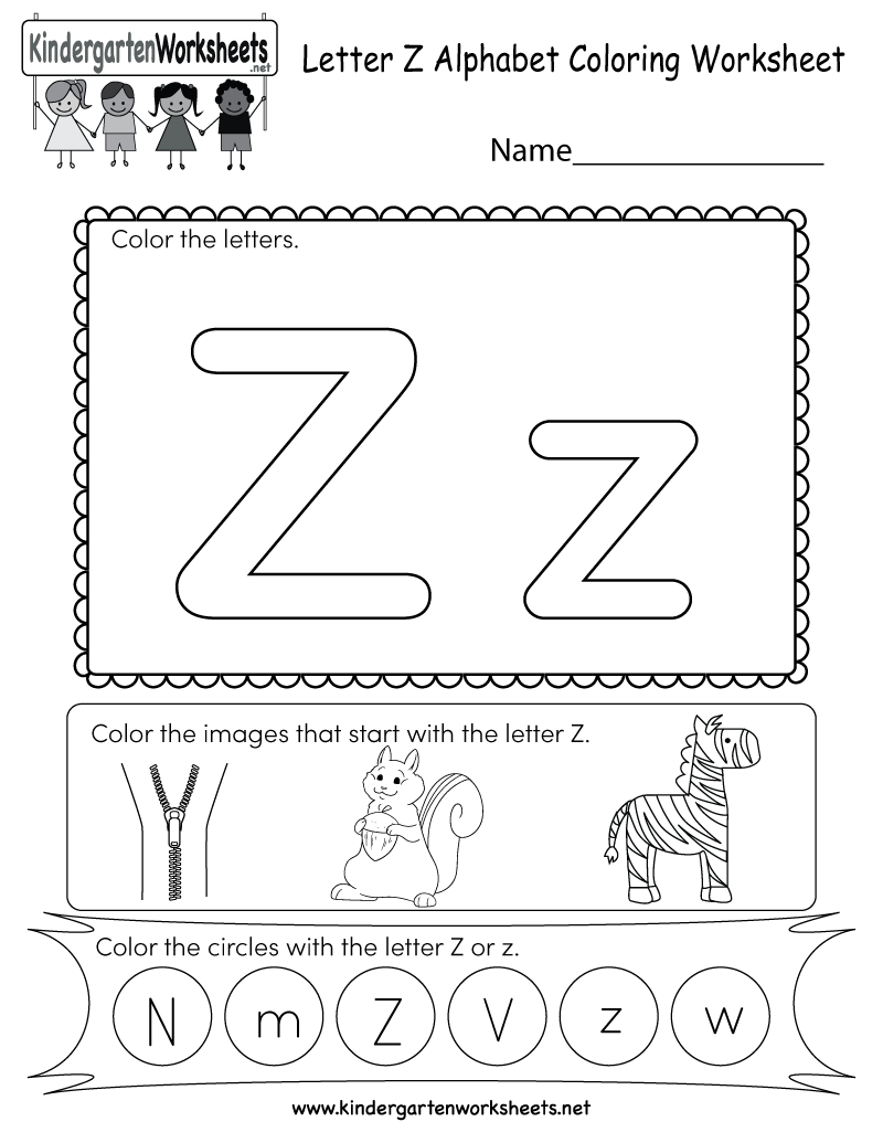 Printable Letter Z Worksheets
