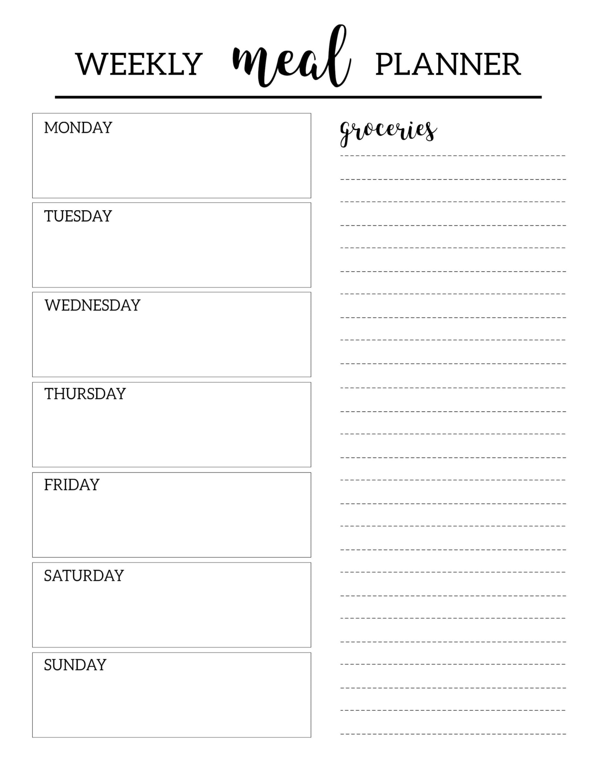Printable Daily Diet Planner