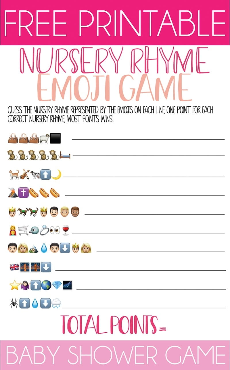 Printable Baby Emoji Game