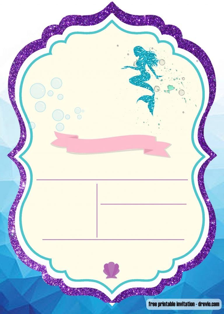 Printable Birthday Invitations Mermaid
