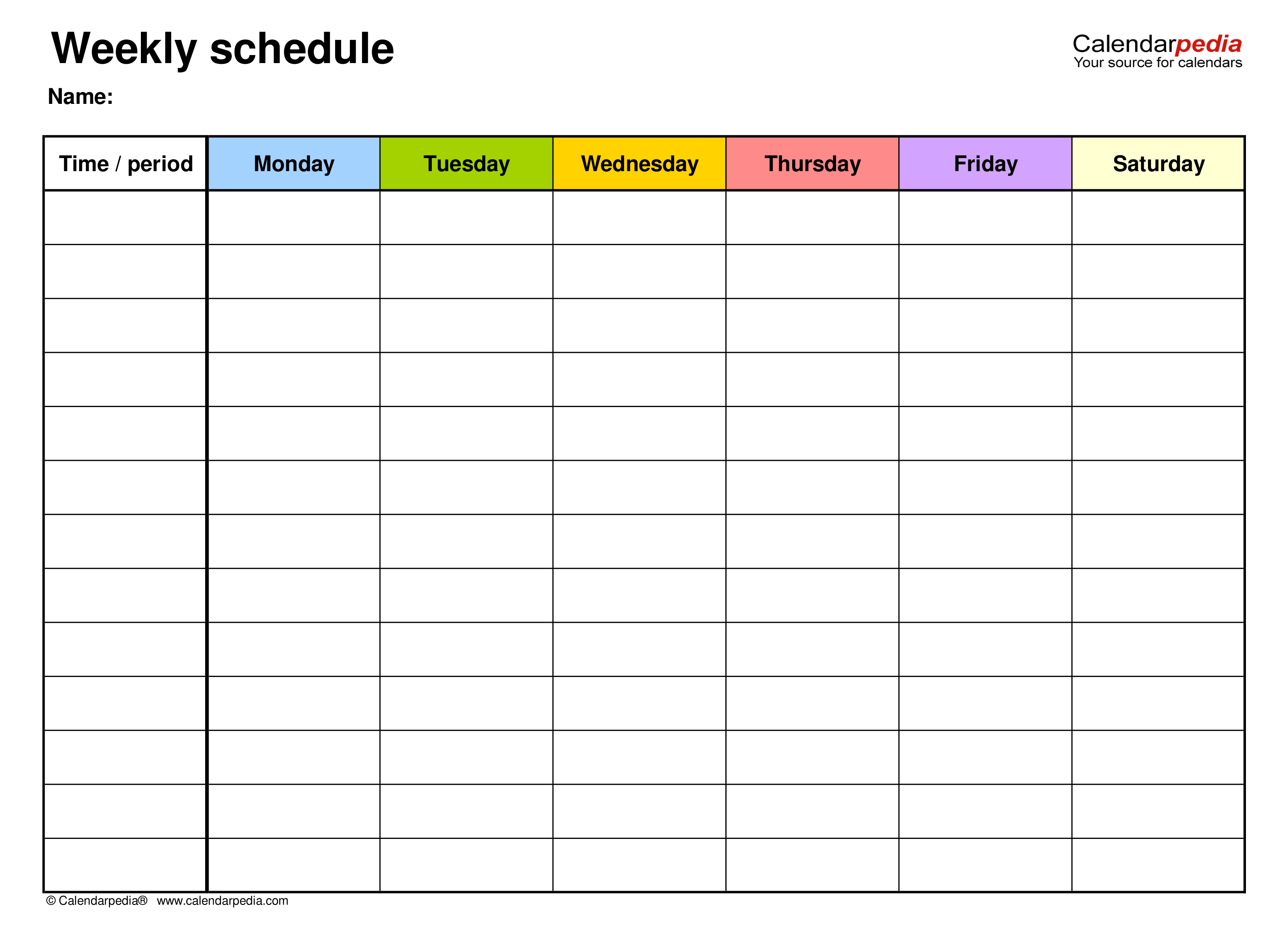 Make A Printable Schedule