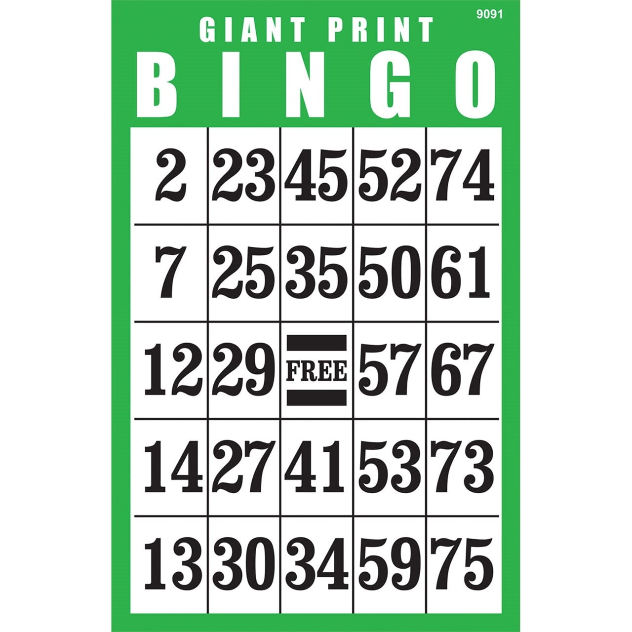 Printable Jumbo Bingo Cards