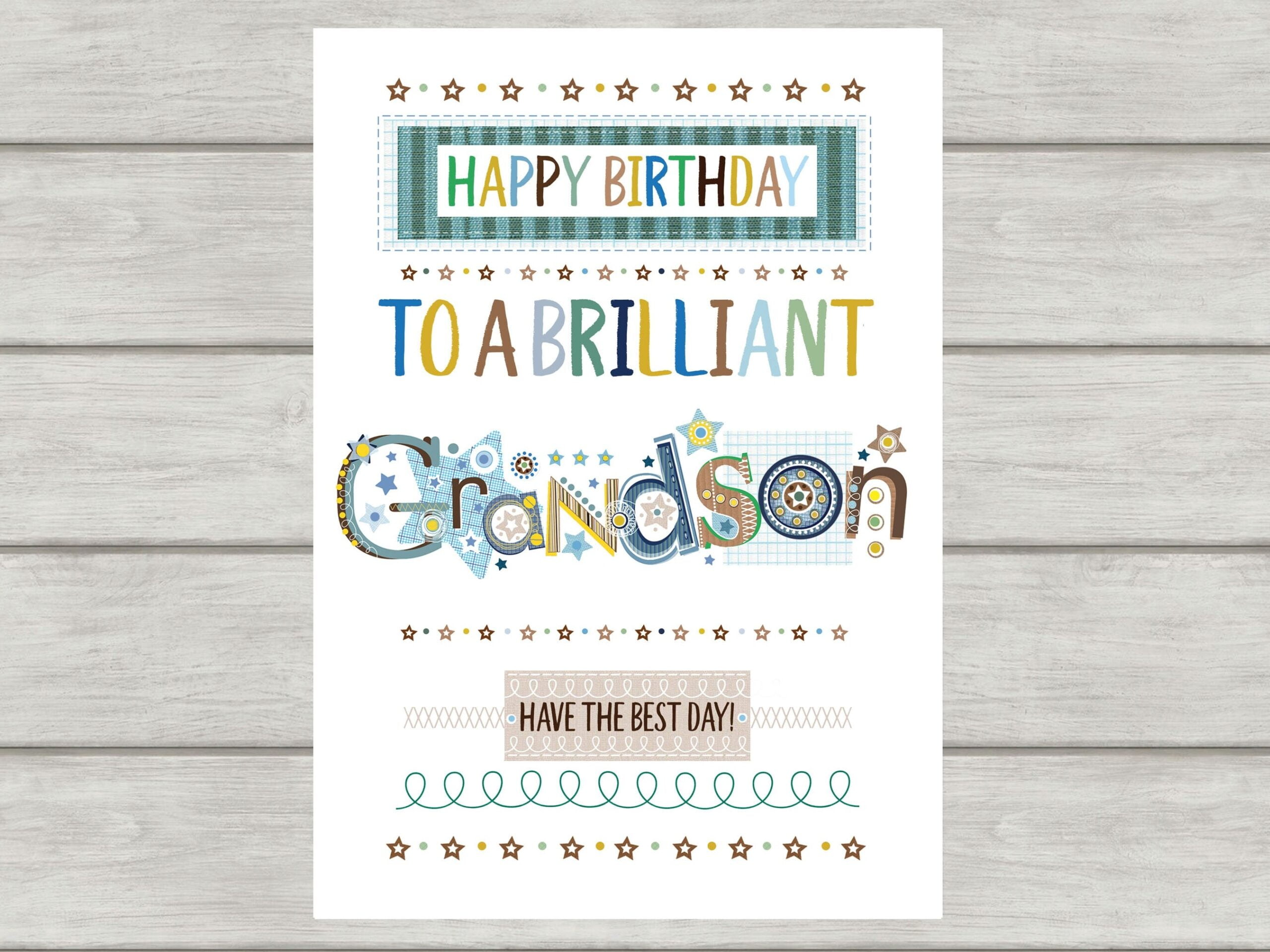 Printable Birthday Card Grandson