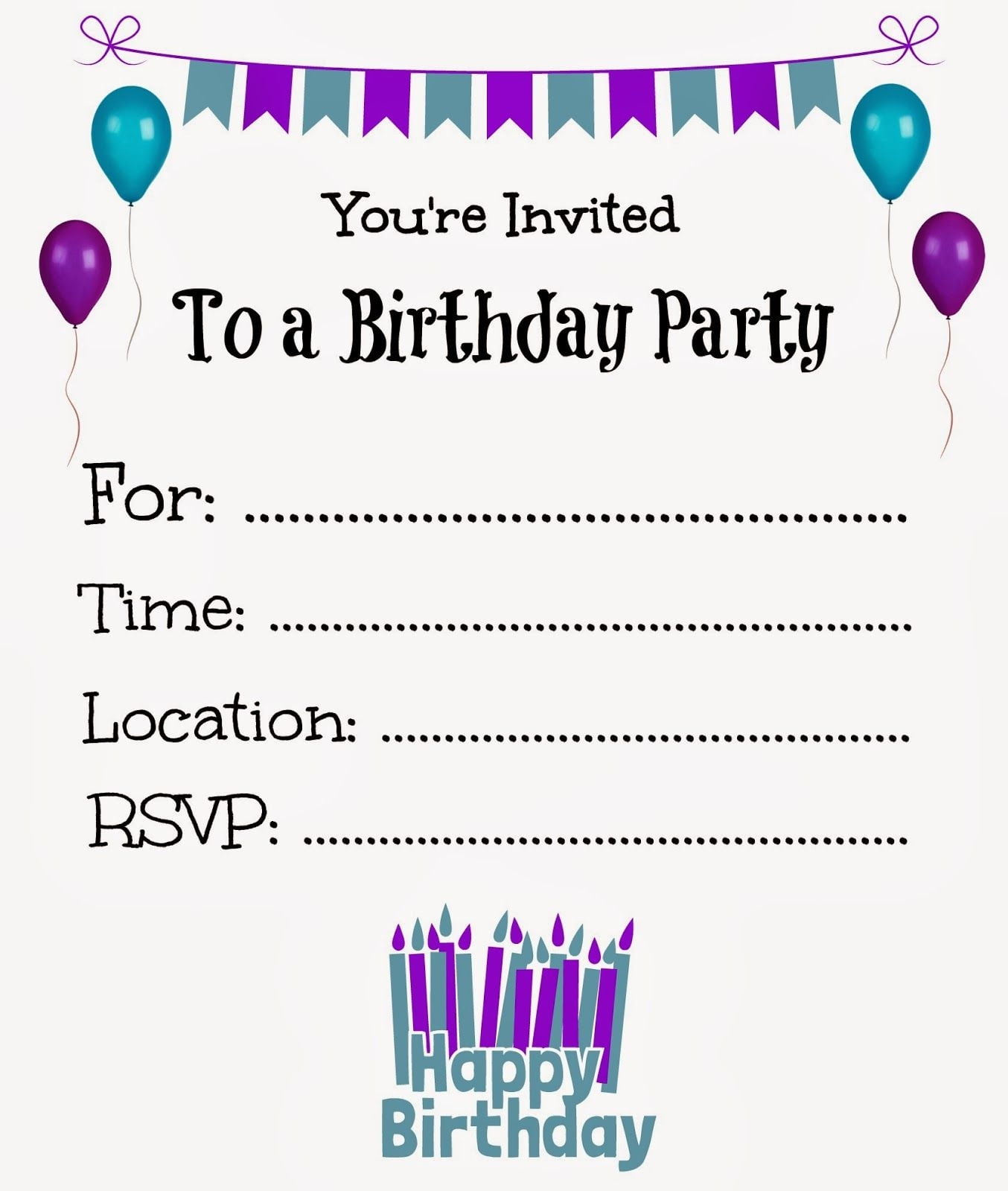 Printable Birthday Party Cards