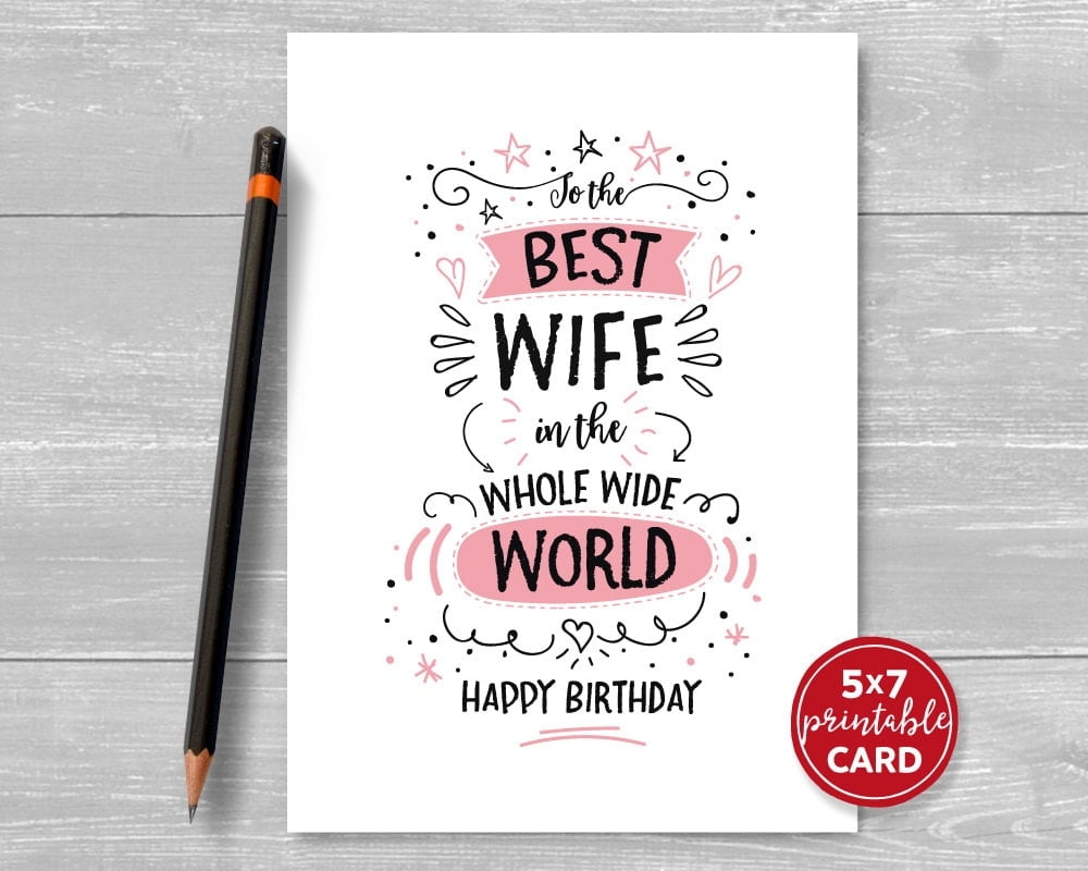 Printable Birthday Cards Wife Printable Lab
