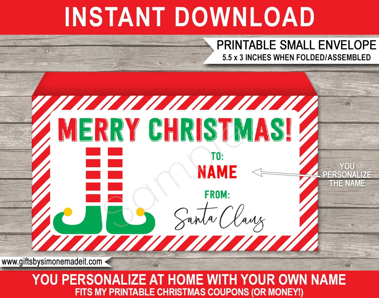 Printable Envelope For Christmas