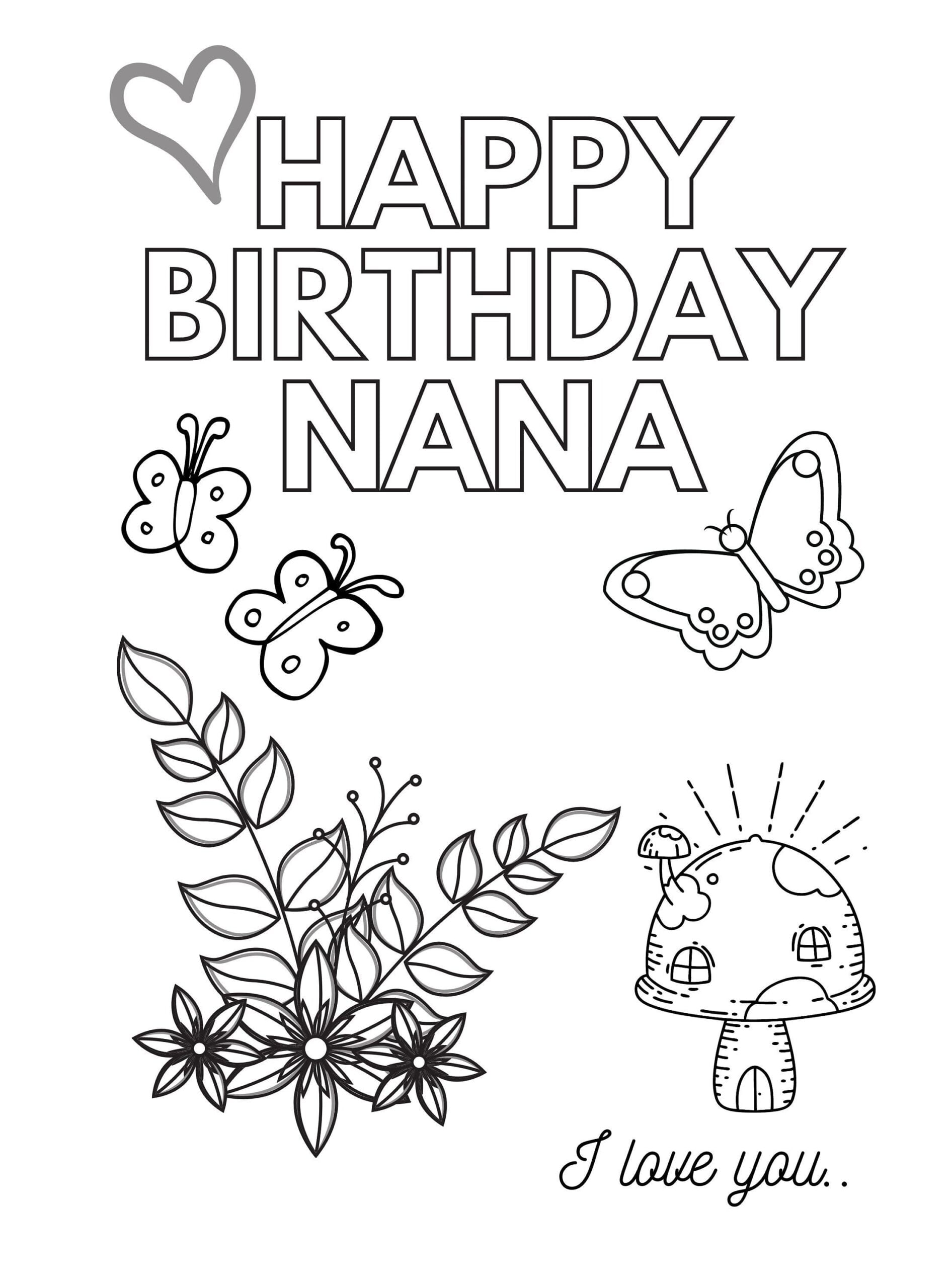 Printable Birthday Cards Nana