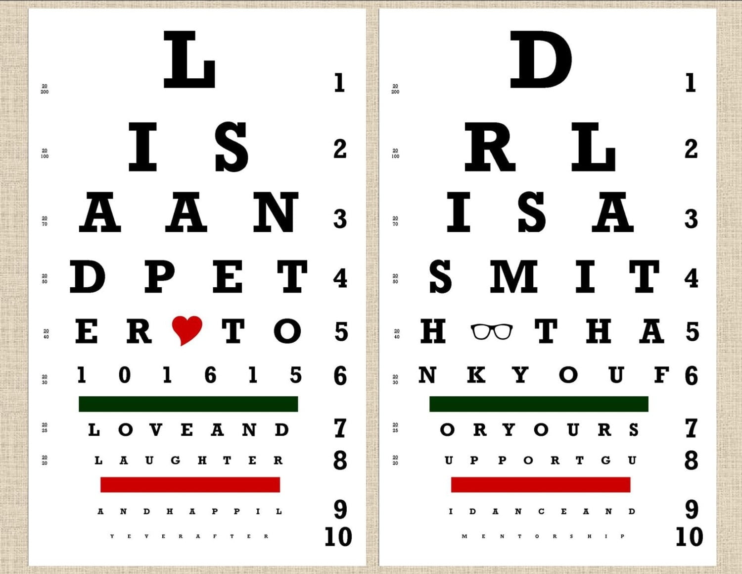 Printable Eye Chart Custom