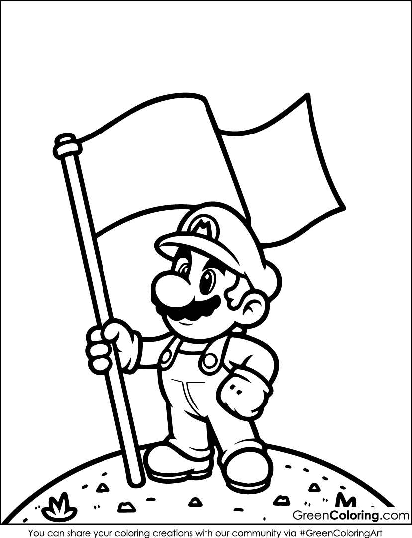 mario coloring pages printable free
