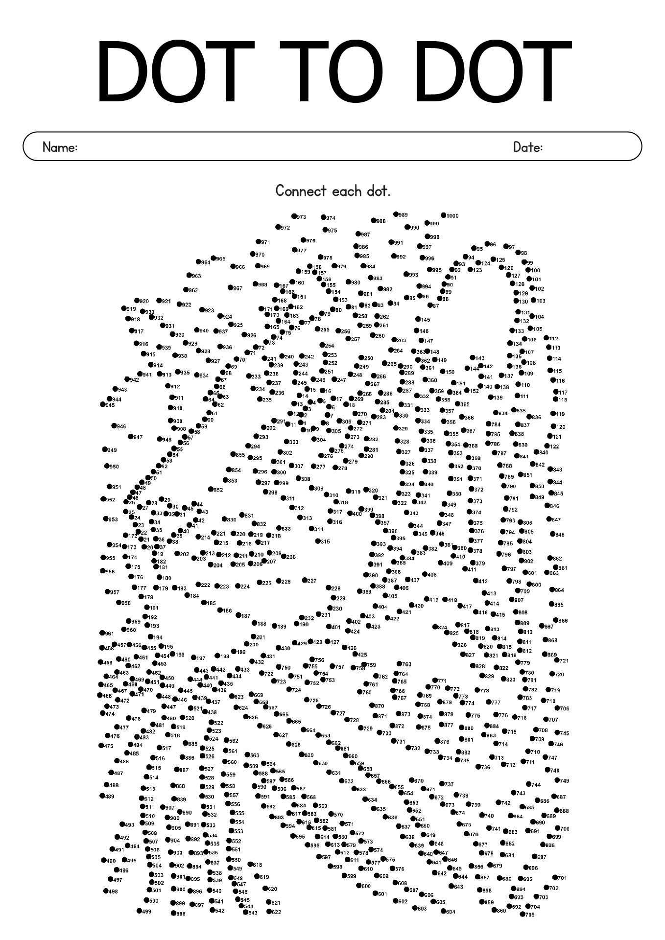 hard dot to dot printables free