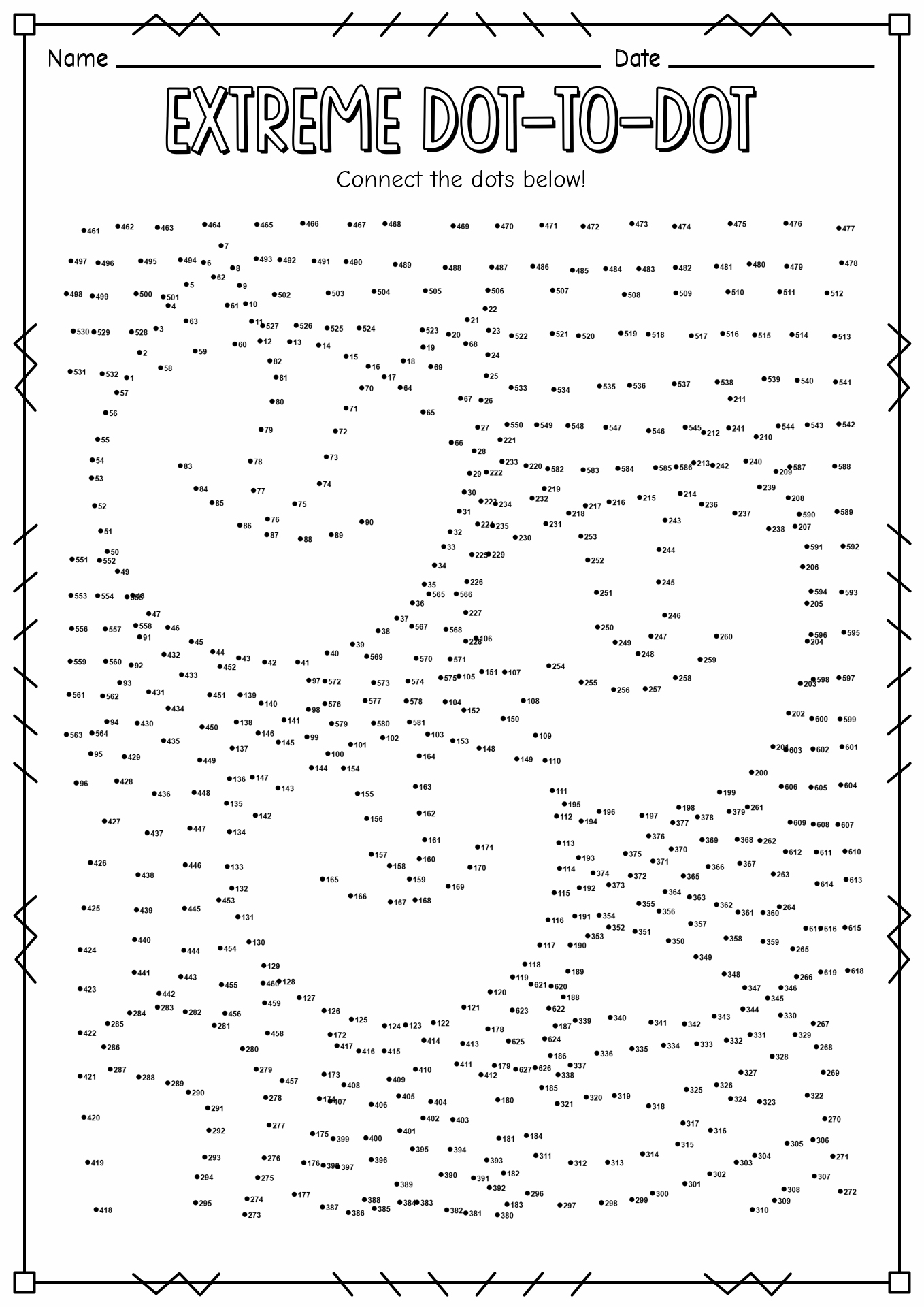 hard dot to dot printables free