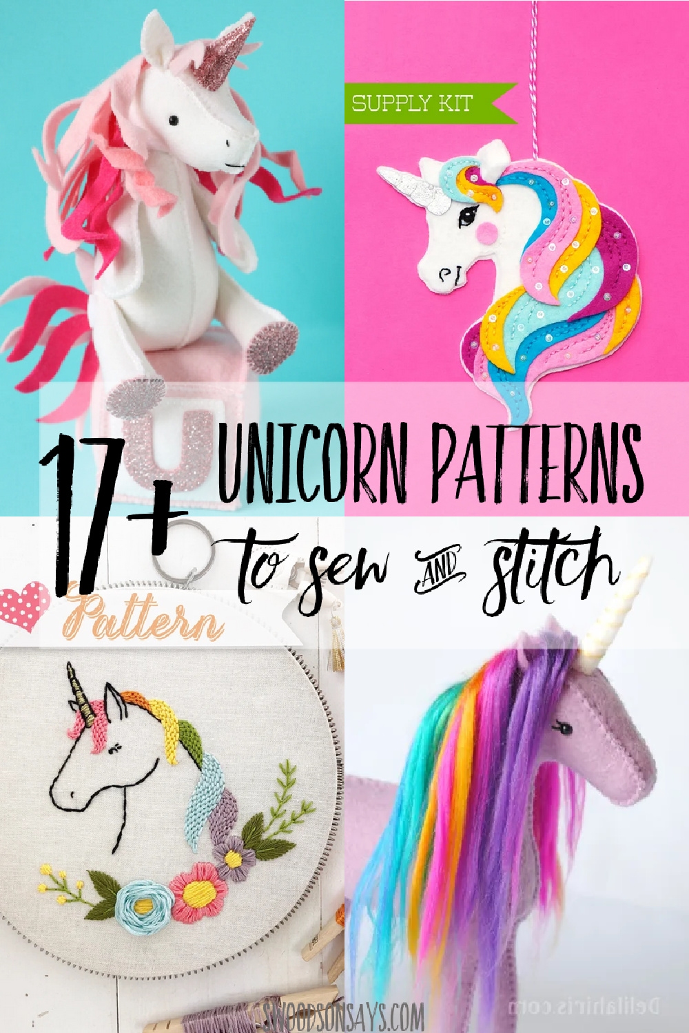 printable free unicorn sewing pattern