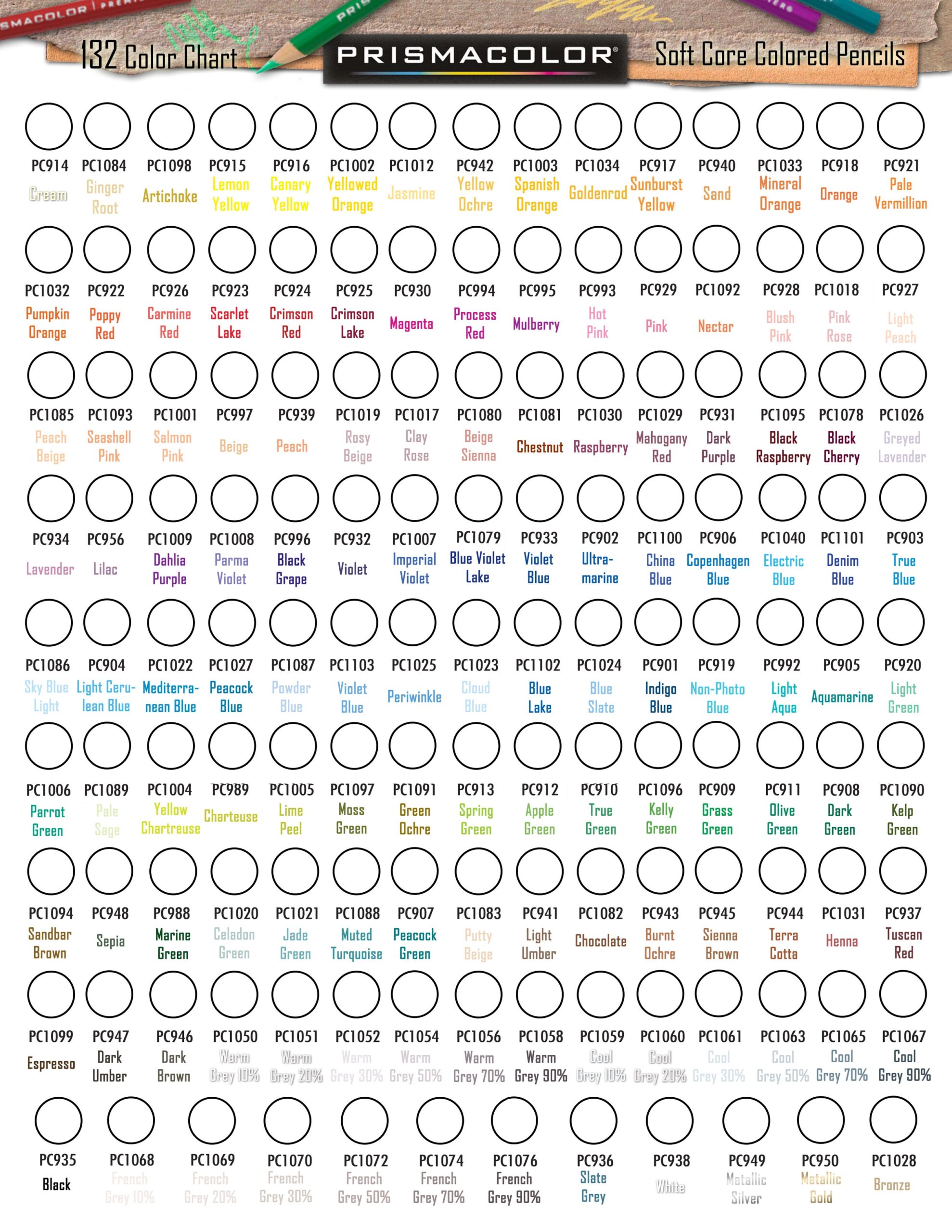 free printable color swatch chart