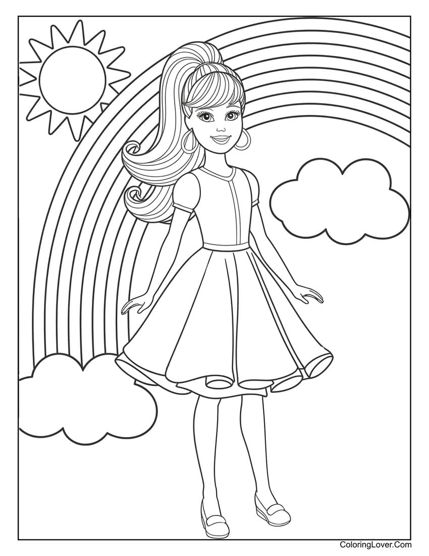 free printable barbie colouring pages