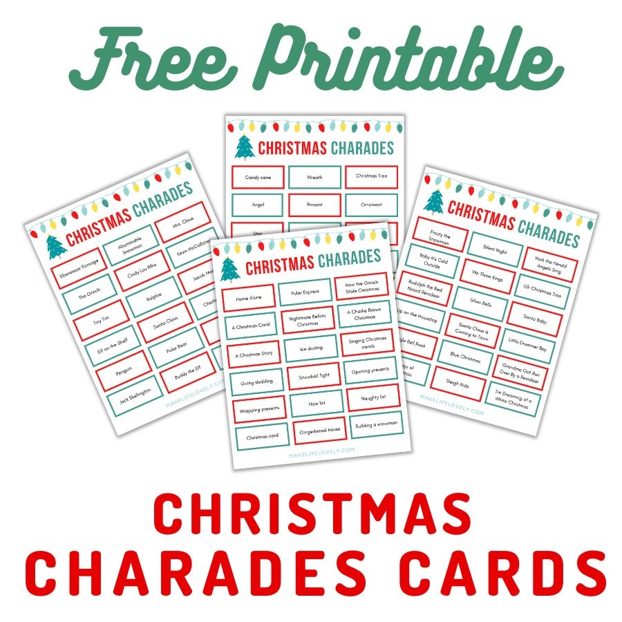 christmas charades free printable