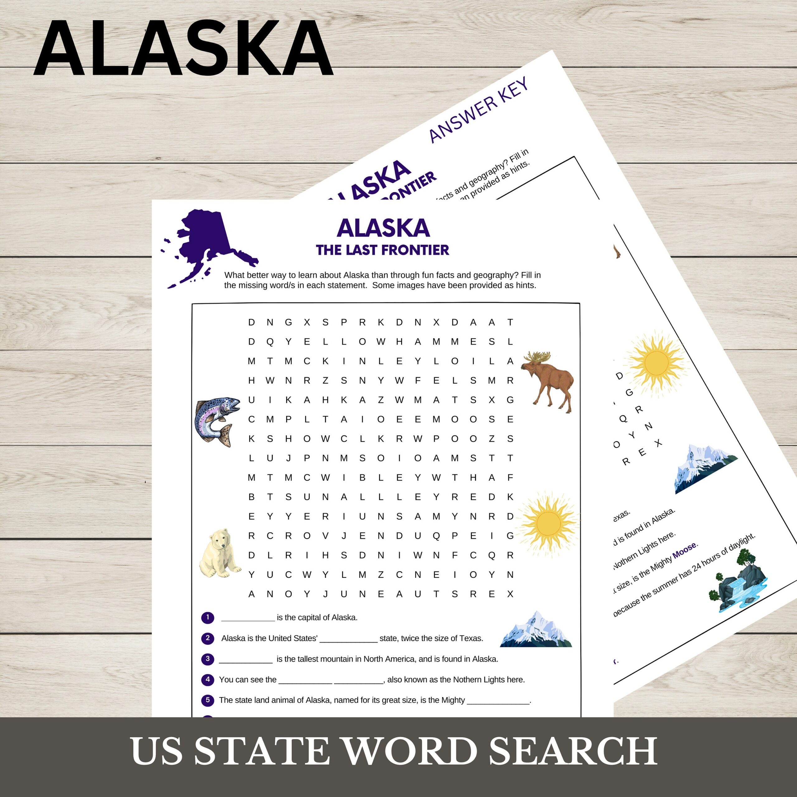 free printable alaska word search