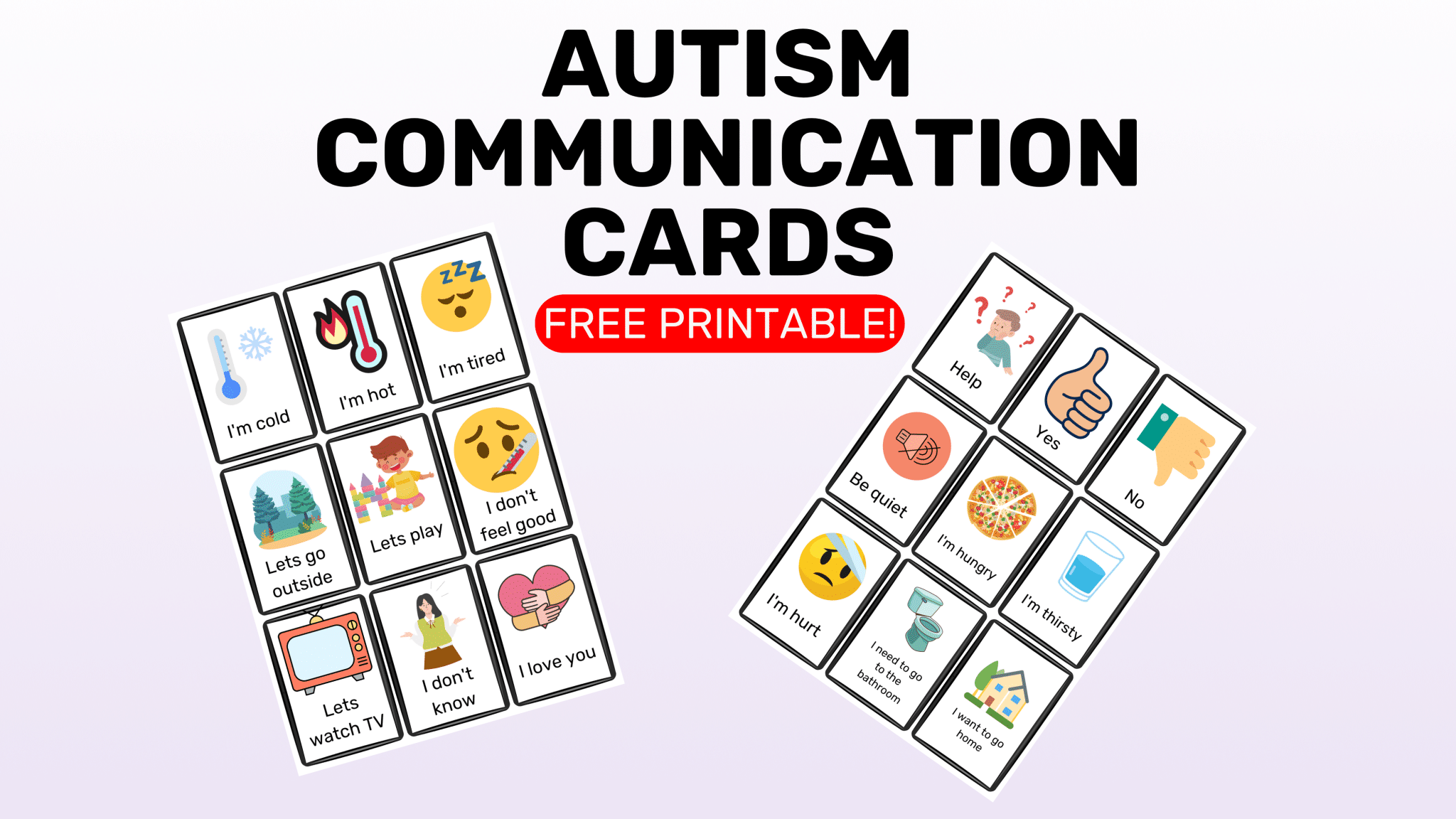 free printable communication cards for autism