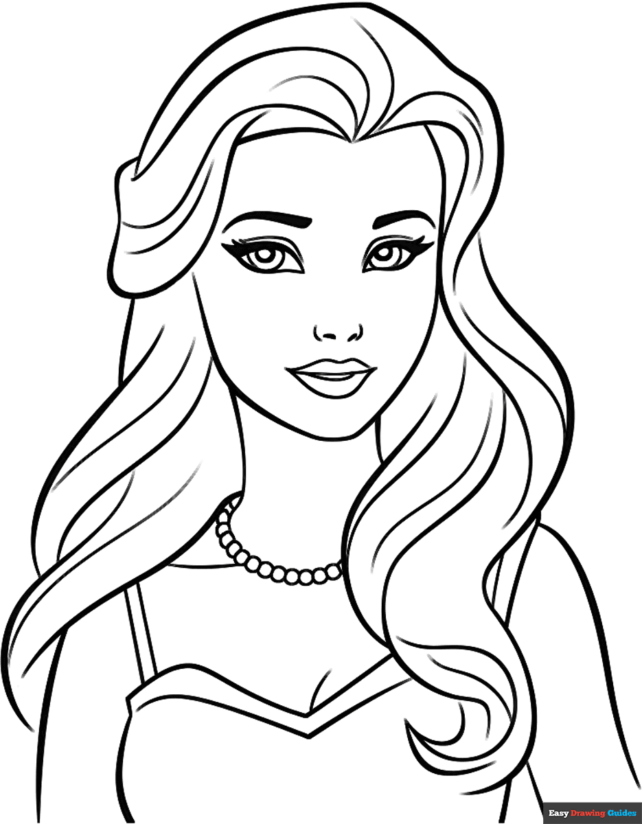 free printable barbie colouring pages