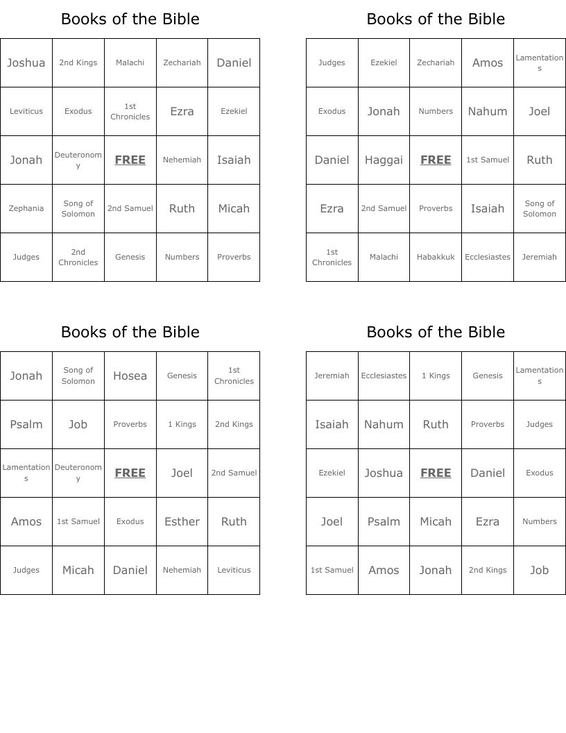 bible bingo free printable
