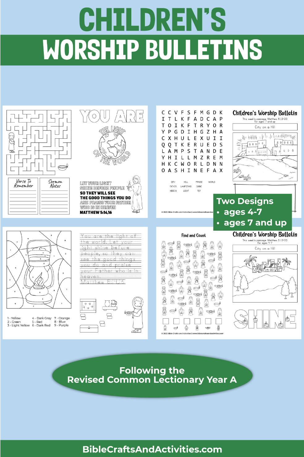 free printable children's worship bulletins