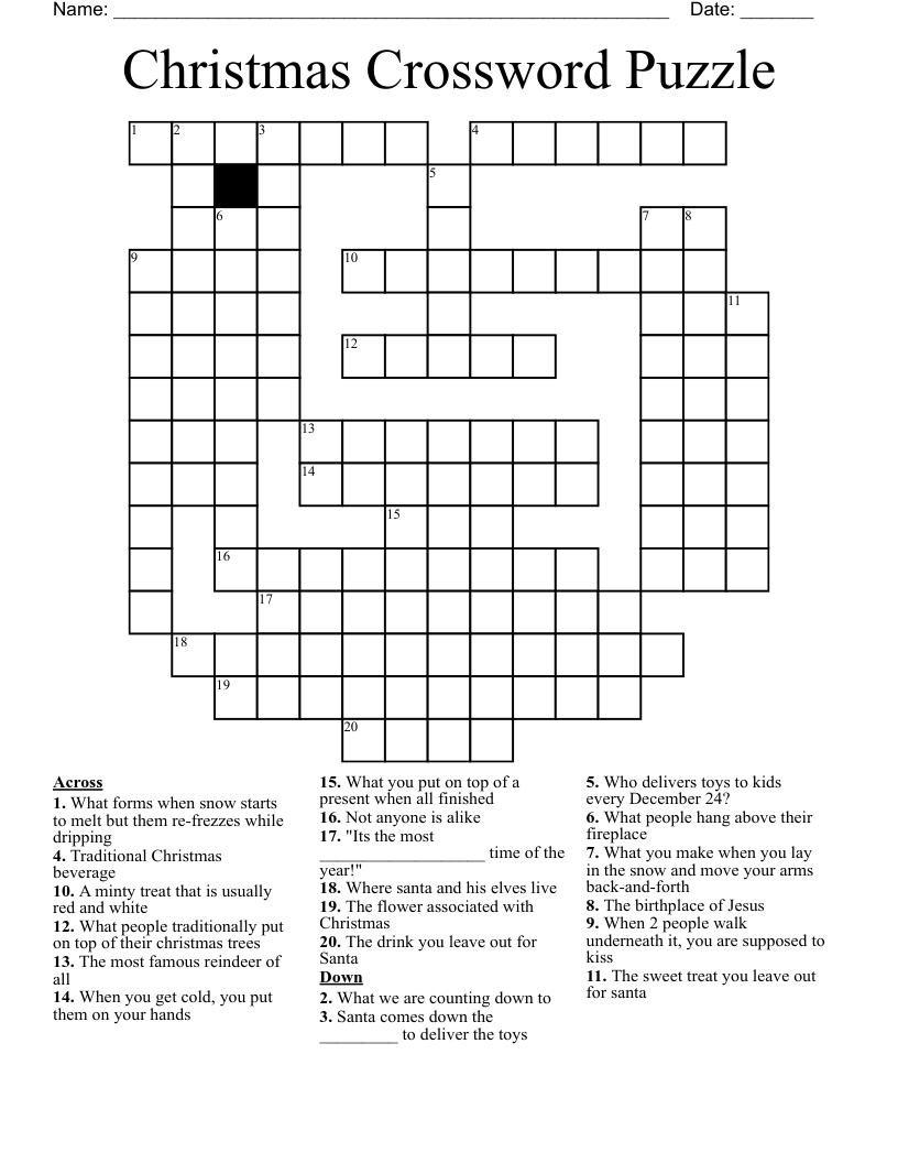 free printable christmas crossword puzzles