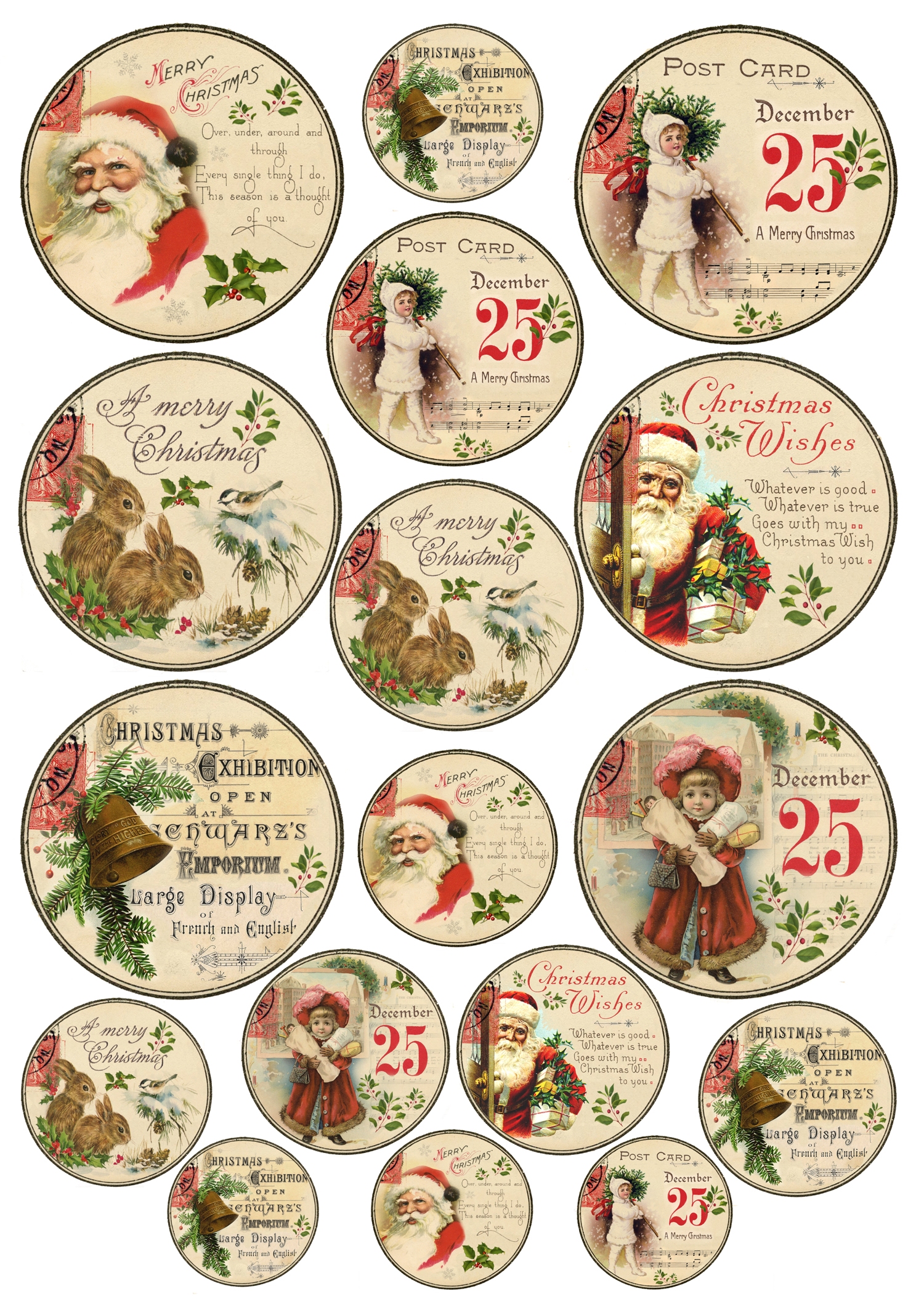 free printable vintage christmas tags