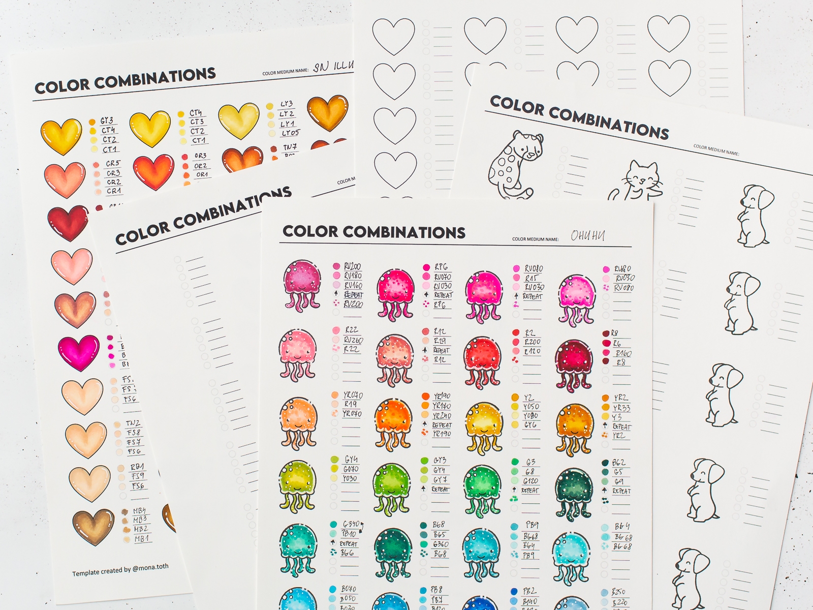 free printable color swatch chart