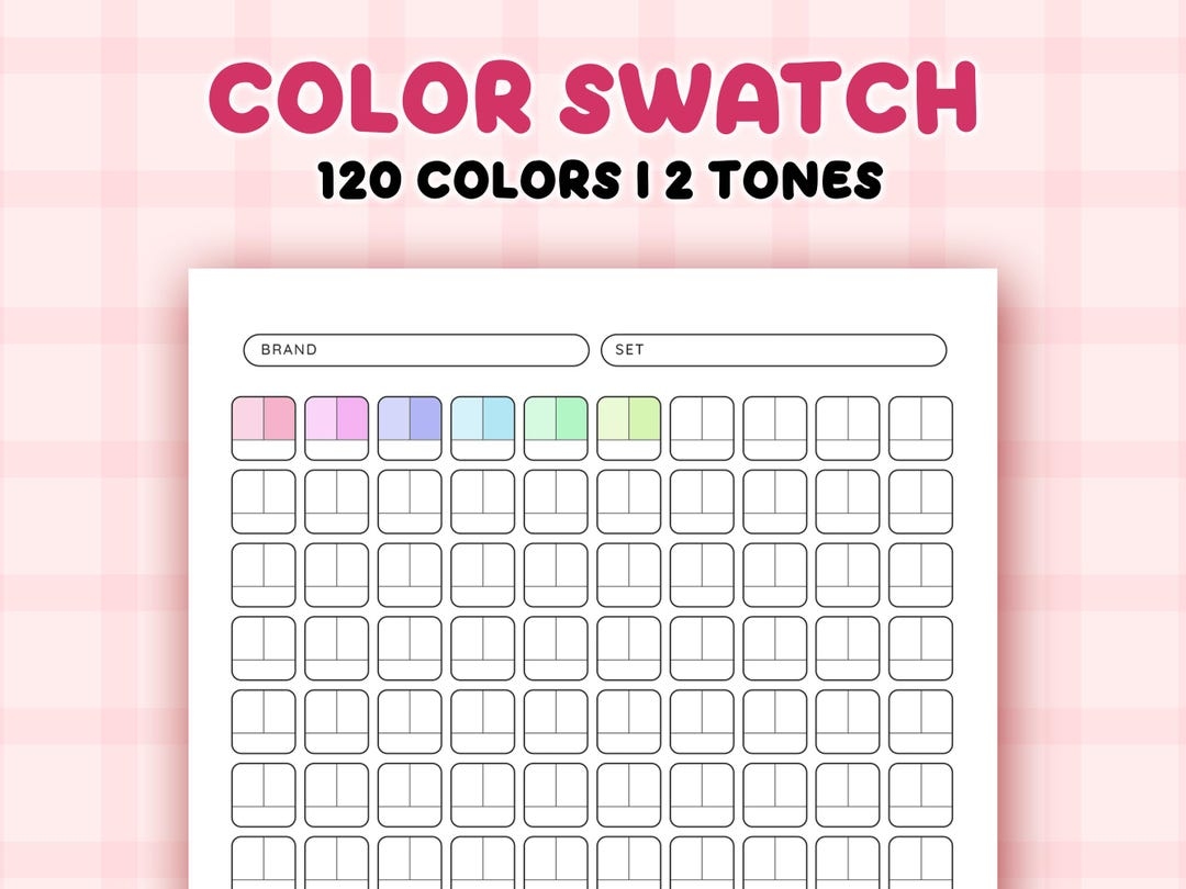 free printable color swatch chart