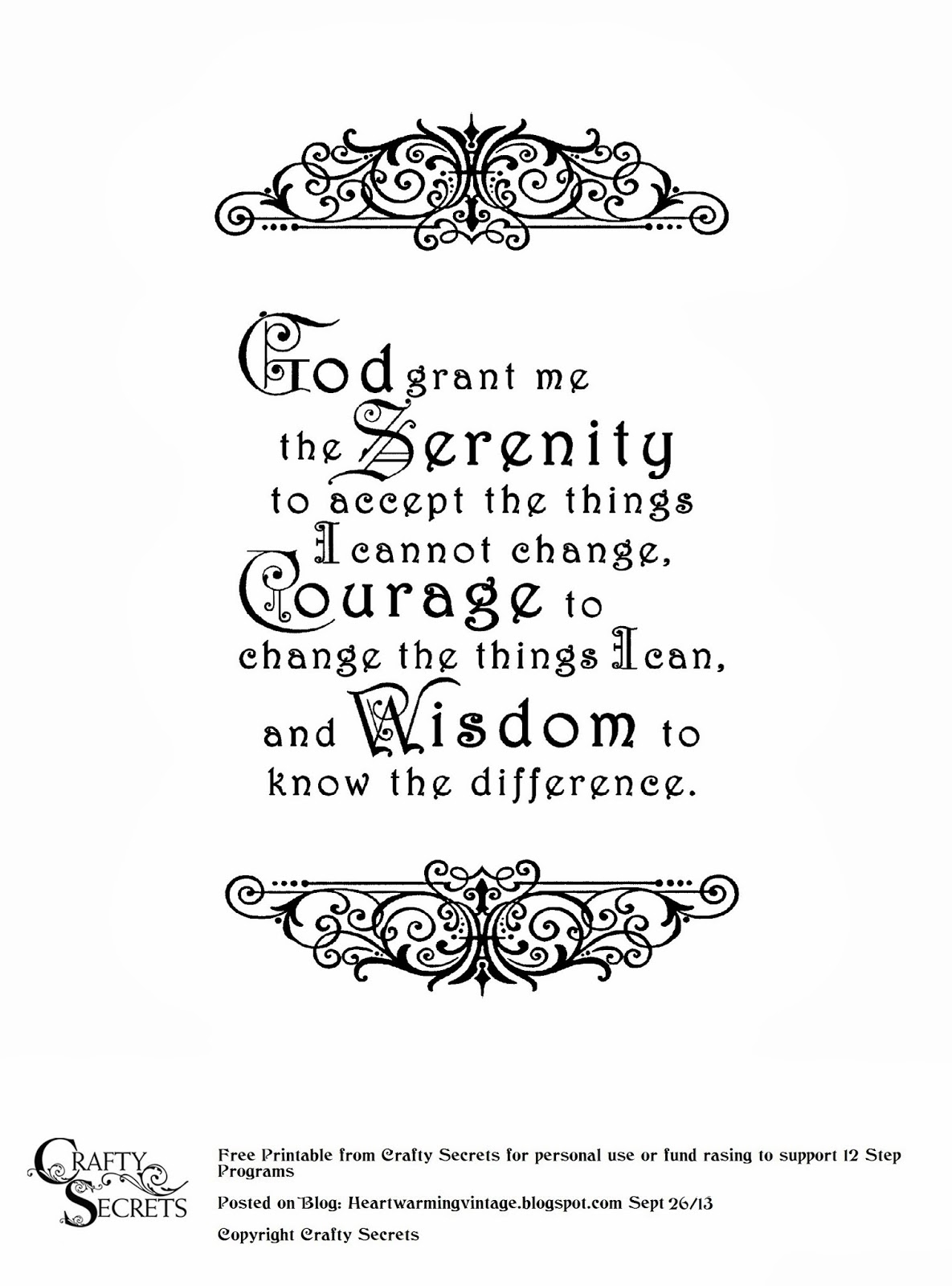 serenity prayer printable image free