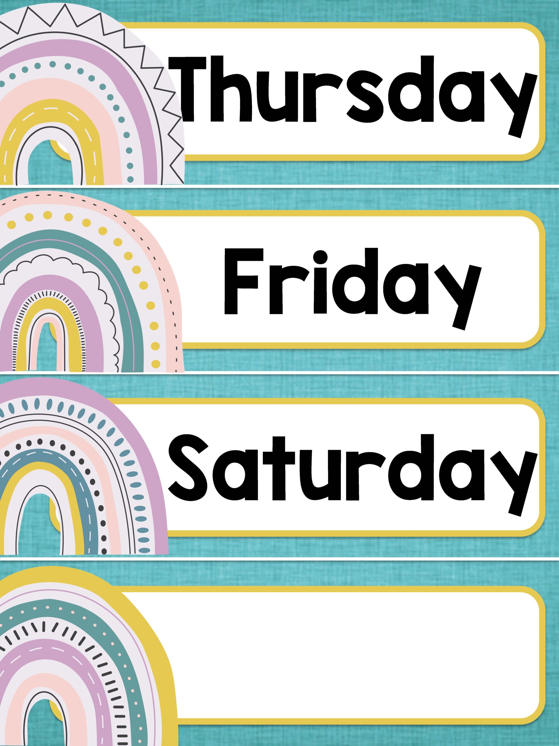 free printable days of the week