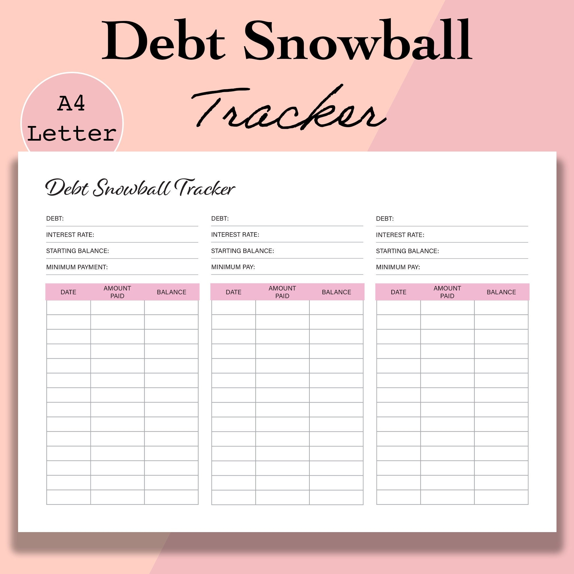 free printable debt snowball