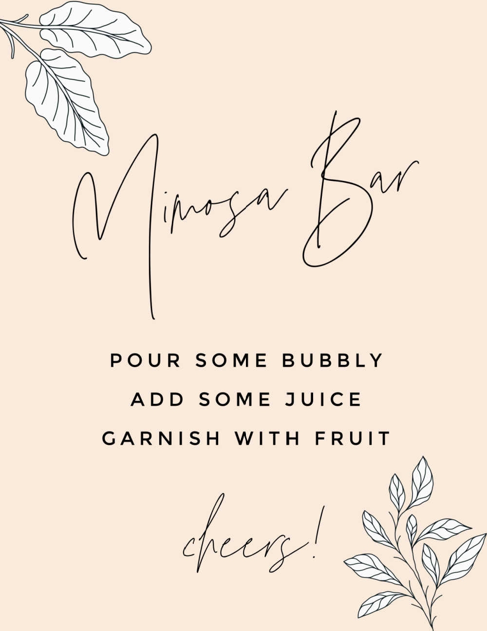 free printable mimosa bar sign printable