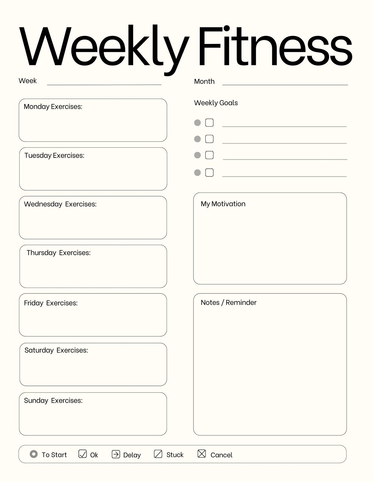free printable fitness planner pdf