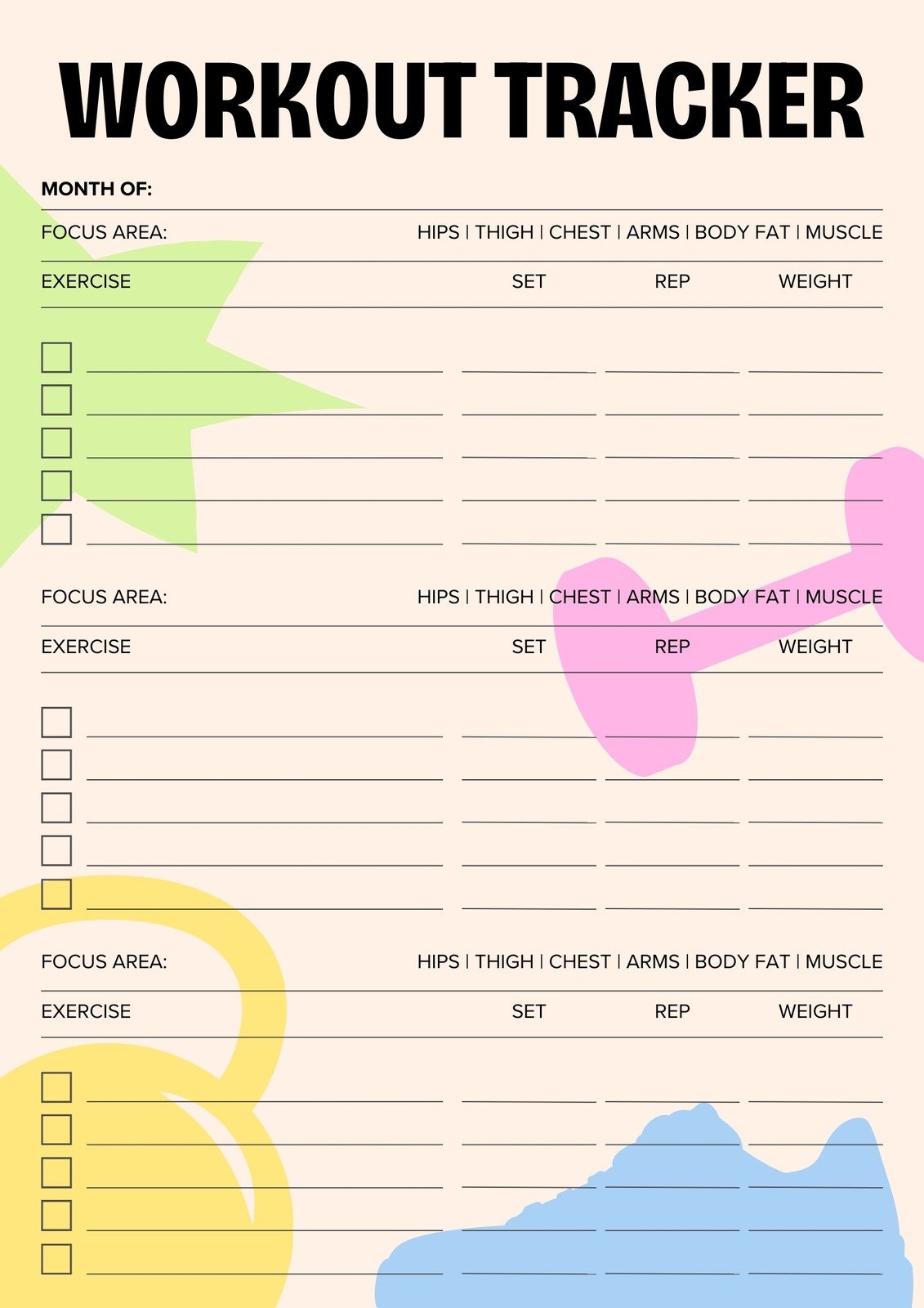 free printable fitness planner pdf