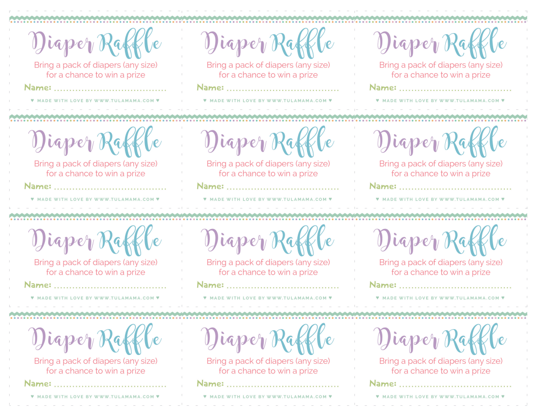 diaper raffle free printable