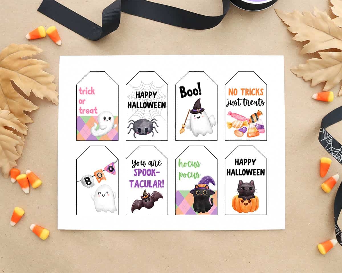 halloween treat bag tags free printable