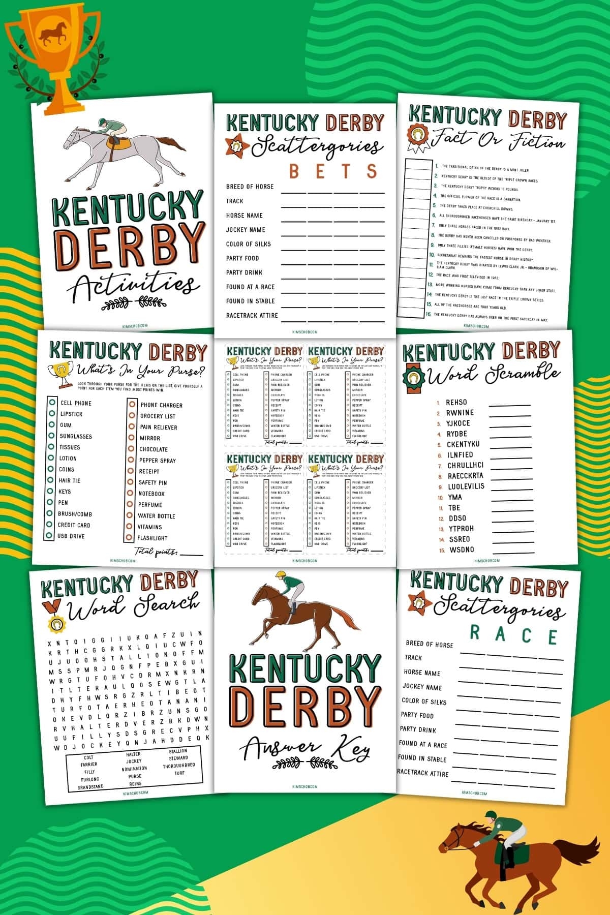 free kentucky derby printables