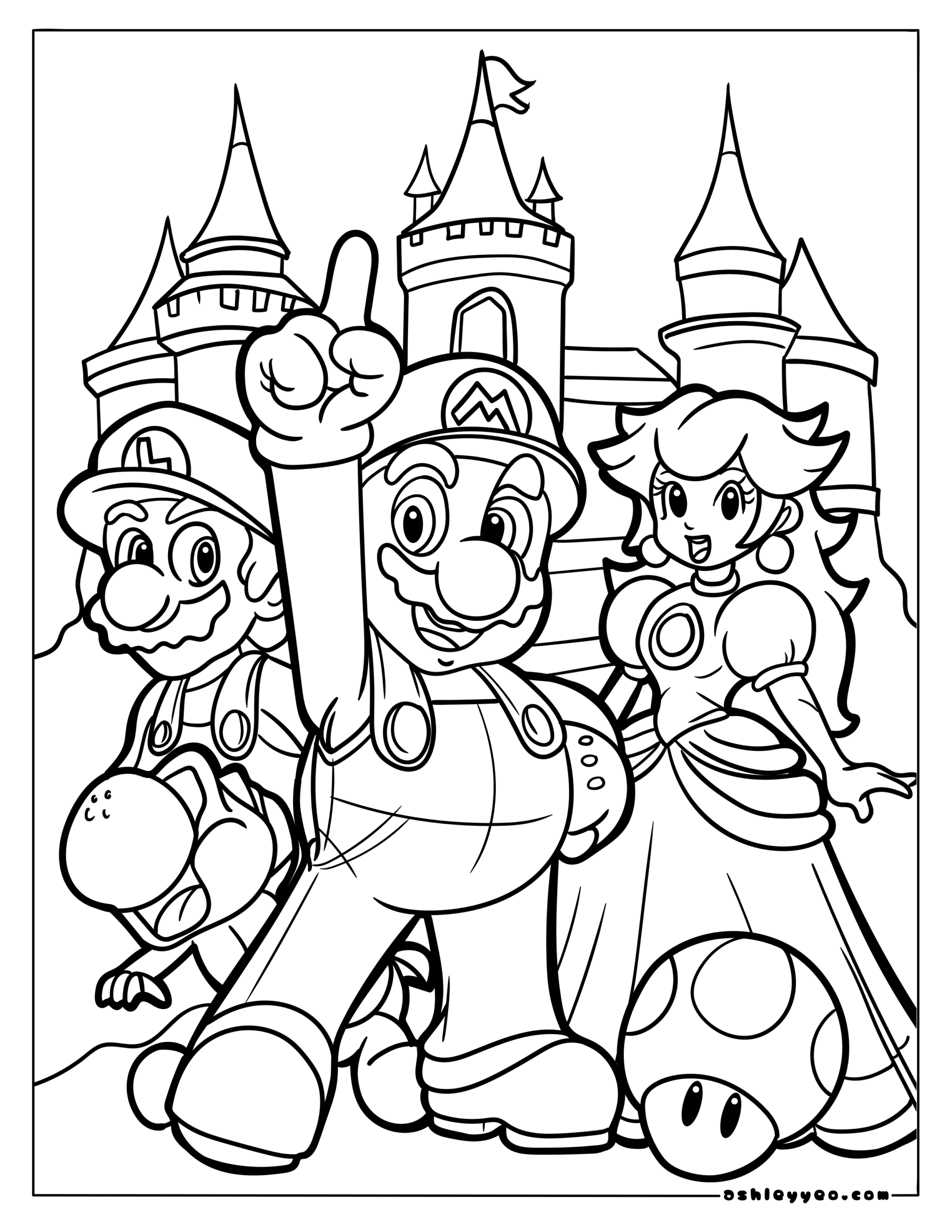 mario coloring pages printable free