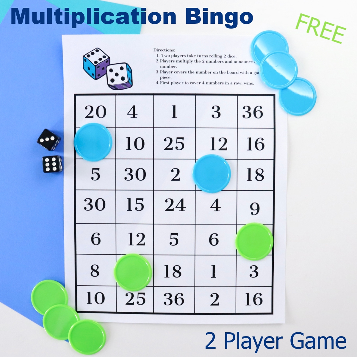 multiplication bingo free printable