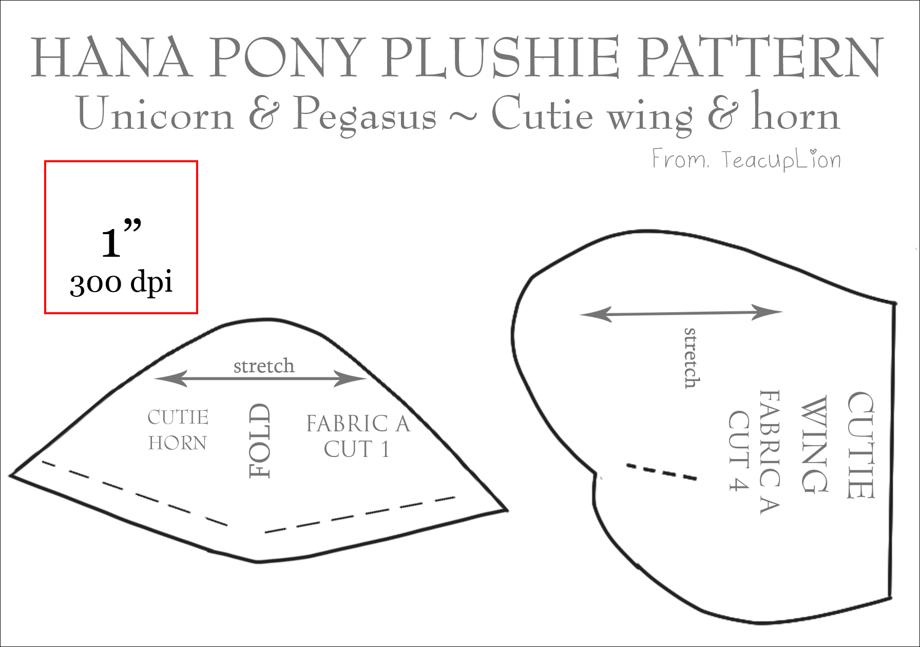 printable free unicorn sewing pattern
