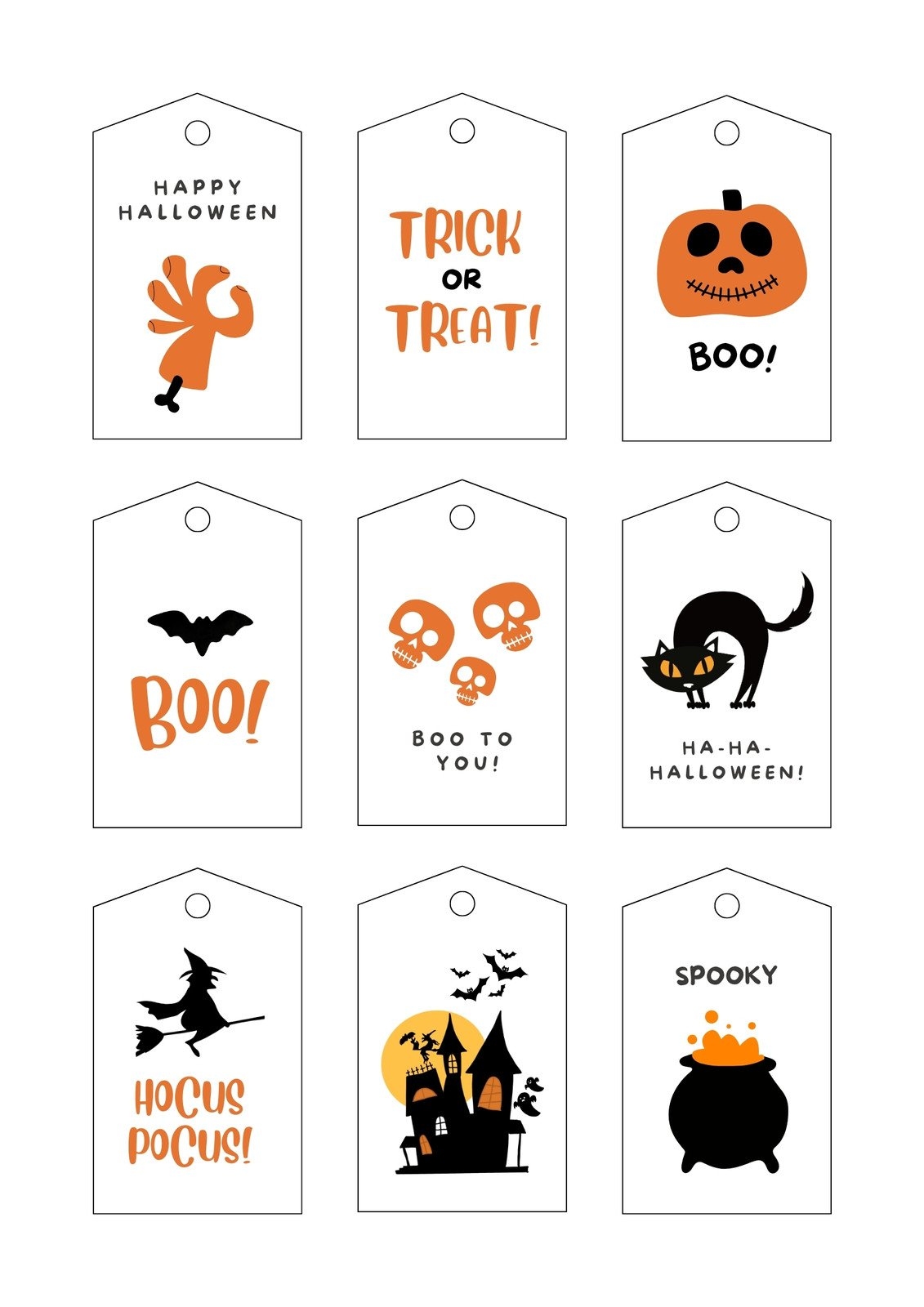 halloween treat bag tags free printable