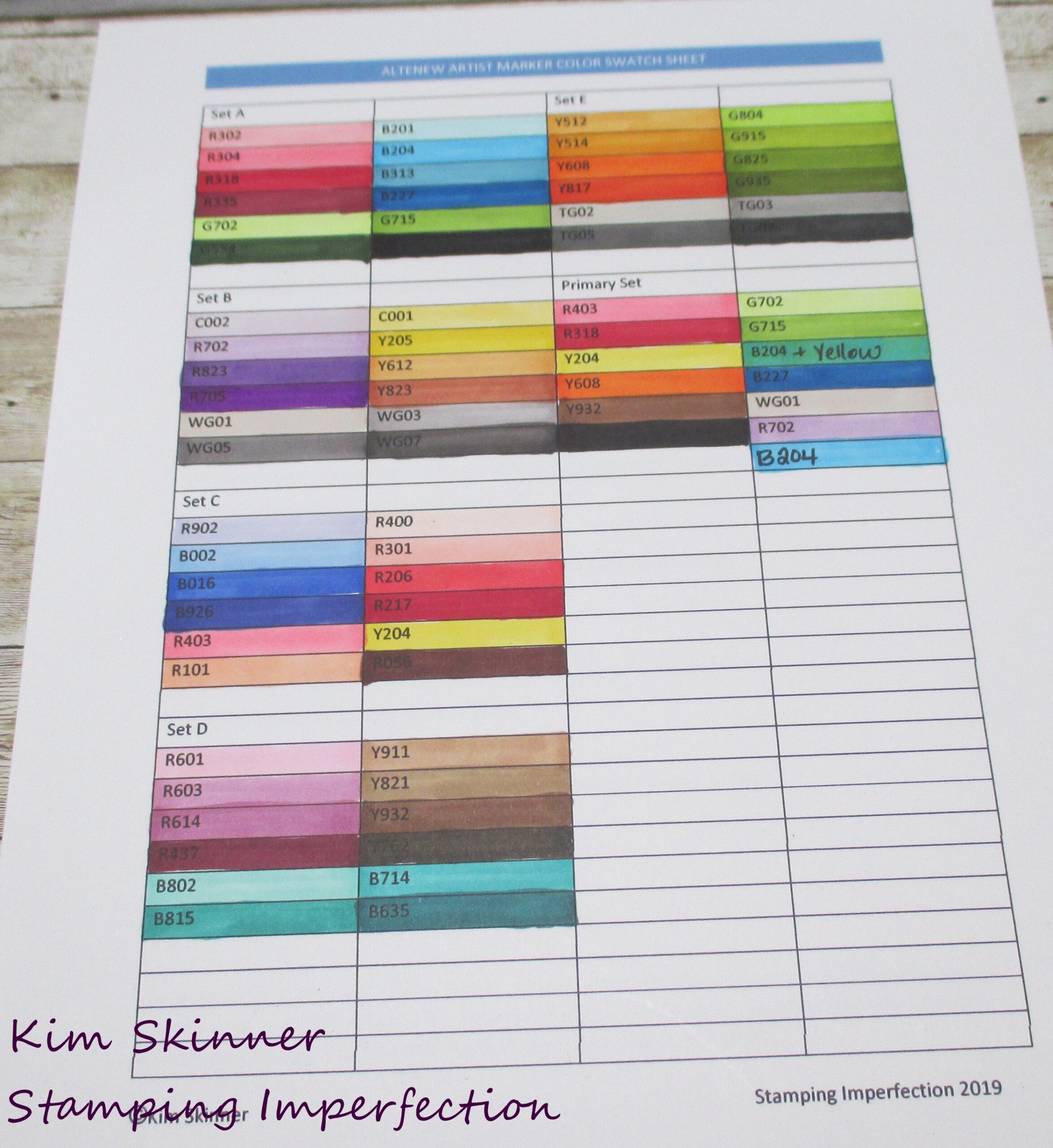 free printable color swatch chart