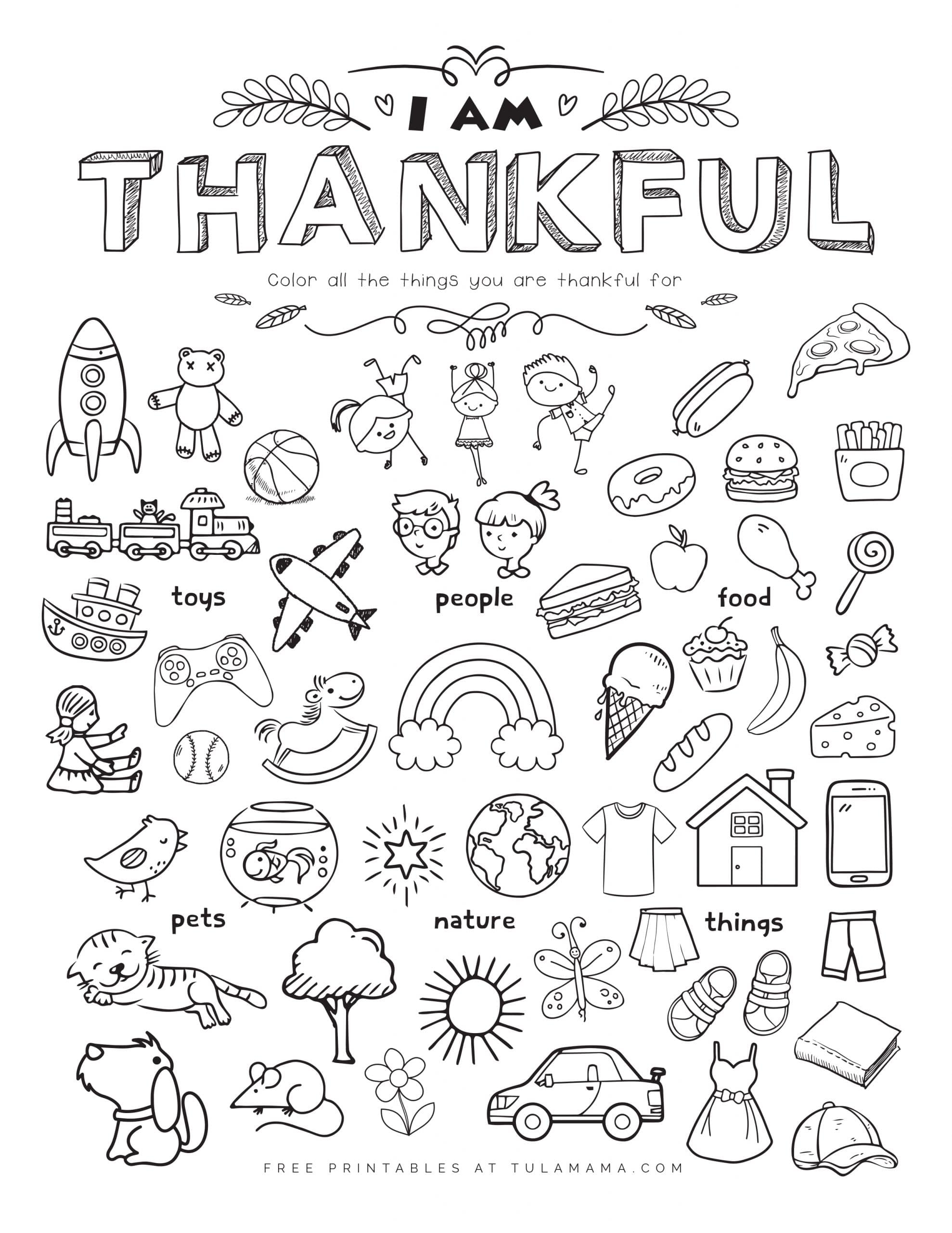 i am thankful for free printable