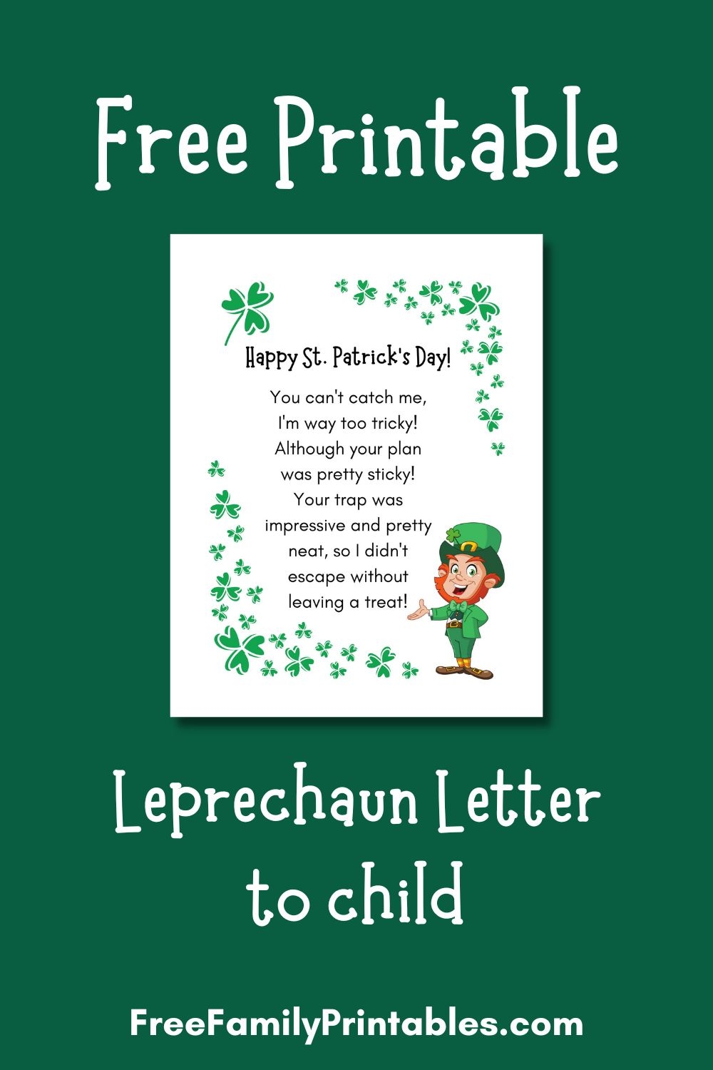 free printable leprechaun letter