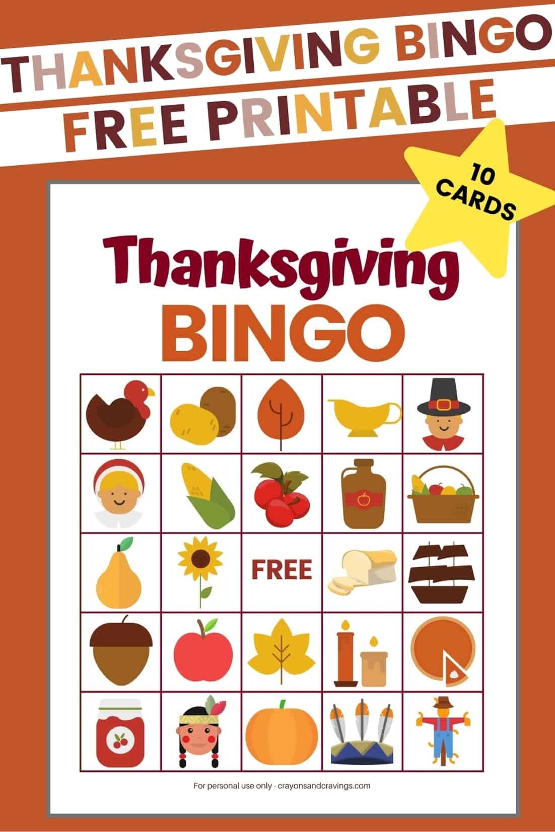 thanksgiving bingo cards printable free