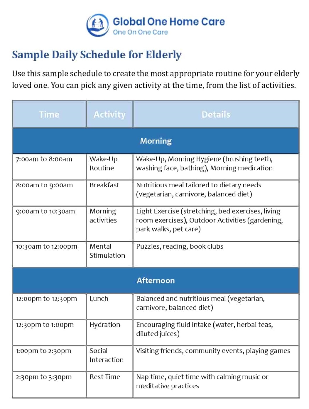 free printable caregiver daily checklist elderly