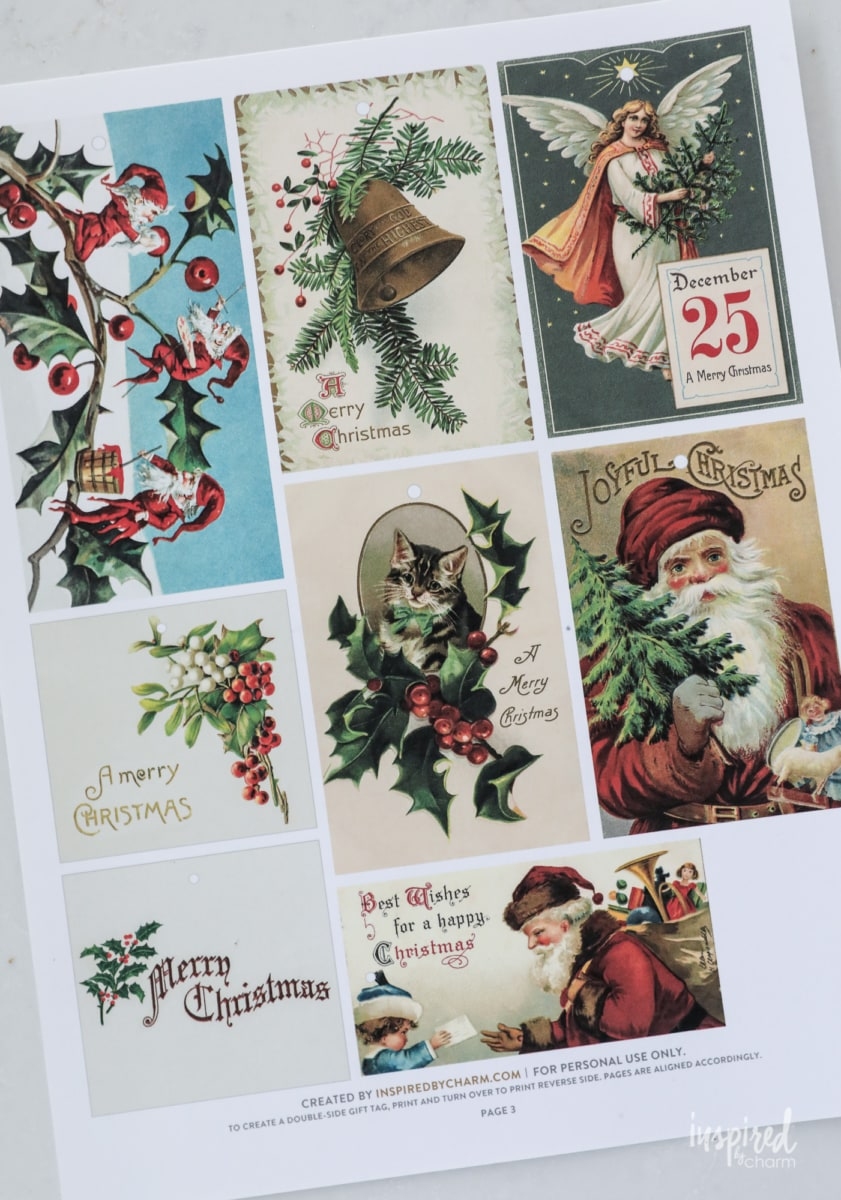 free printable vintage christmas tags