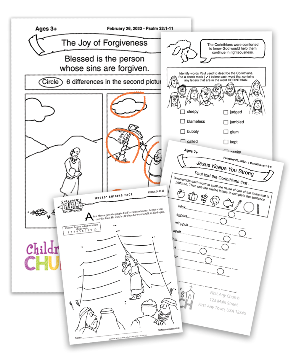 free printable children's worship bulletins